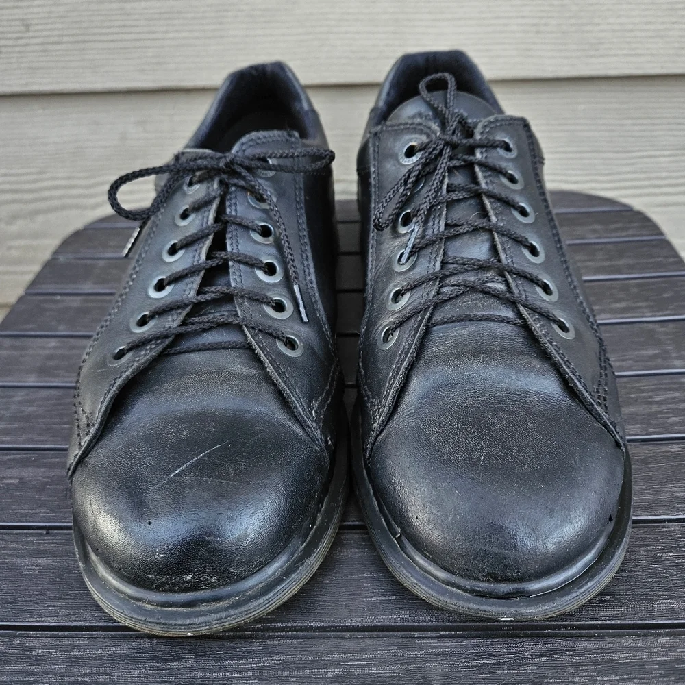 Dr. Martens Made in England Boots Oxford Shoes Black Leather 90s Vintage Mens 9